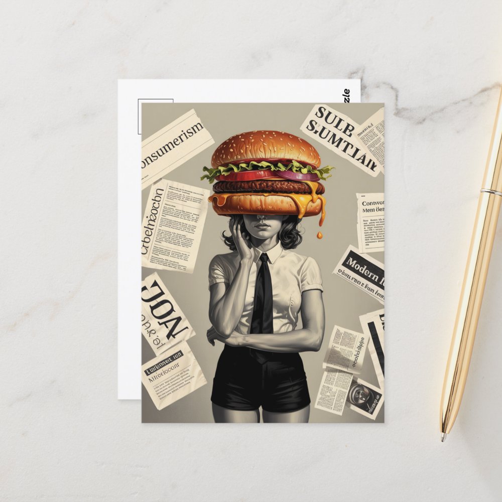 Surreal Cheeseburger Woman