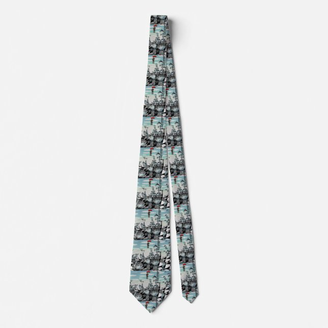 Surreal Chess Landscape Neck Tie (Front)