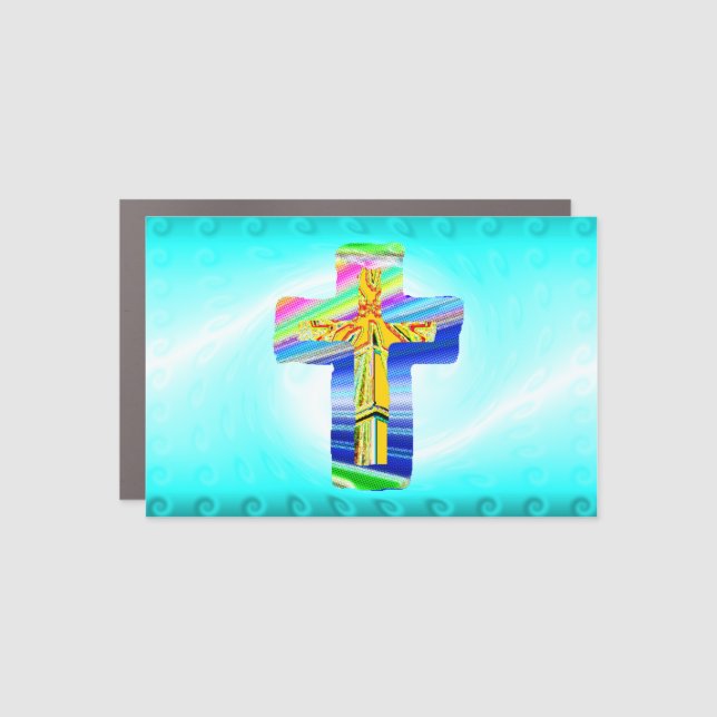 Surreal Christian Cross Car Magnet (Front)