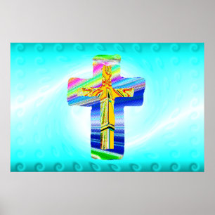 Surreal Christian Cross Poster