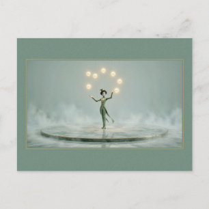 Surreal Circus Dreams Juggler of Orbs Postcard