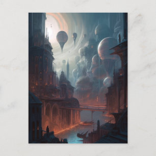 Surreal City Fantasy Art Postcard