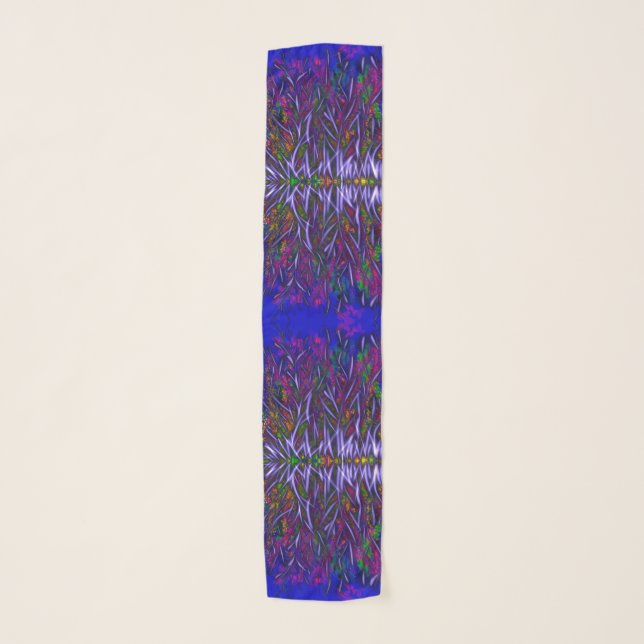Surreal Colorful Flowers Scarf (Front)