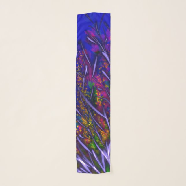 Surreal Colorful Flowers Scarf (Front)