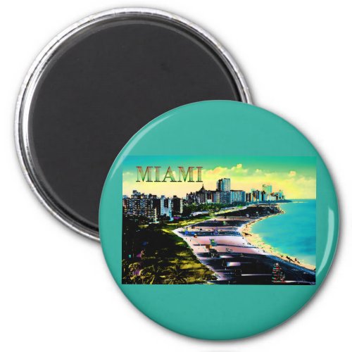 Surreal Colors of Miami Beach Florida Magnet