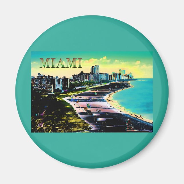 Surreal Colors of Miami Beach Florida Magnet (Front)