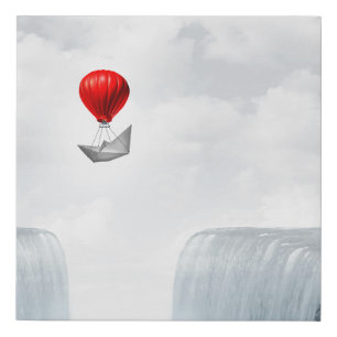 Surreal concept and creative solution metaphor as faux canvas print
