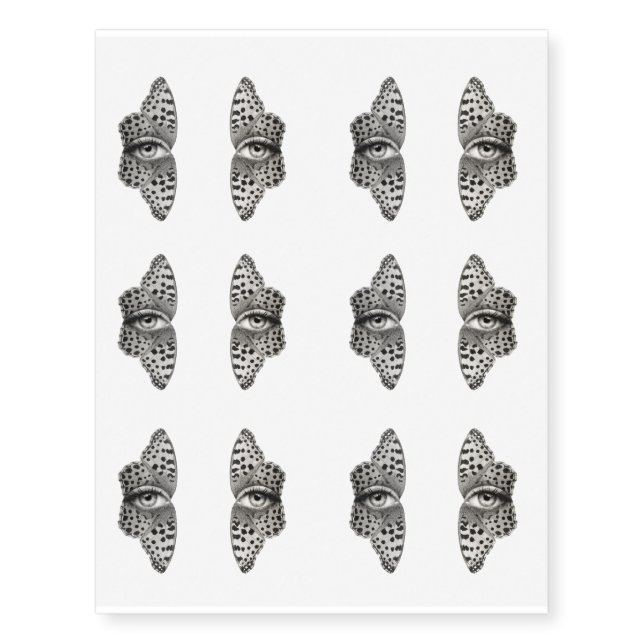 Surreal Conceptual Butterfly Eyes Tattoos (Front)