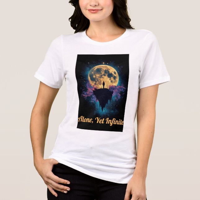 Surreal Cosmic Art T-Shirt | Dreamy Night Sky Desi Tri-Blend Shirt (Front)