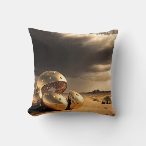 Surreal Cosmic Desert Dreamscape Throw Pillow