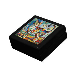 Surreal Cubist Style Cat Art Gift Box