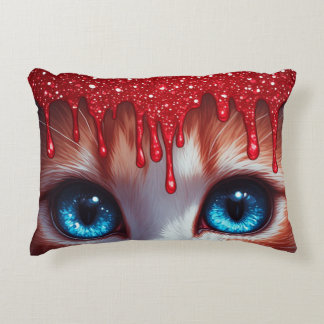 Surreal Cute Big Blue Eyes Accent Pillow