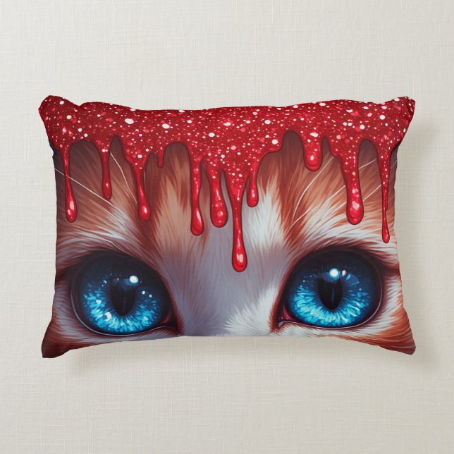 Surreal Cute Big Blue Eyes Accent Pillow (Front)