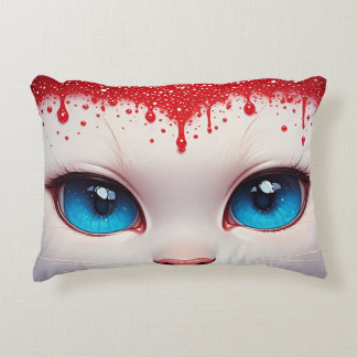 Surreal Cute Big Blue Eyes Accent Pillow