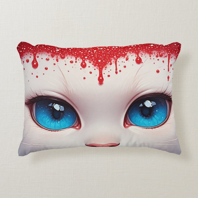 Surreal Cute Big Blue Eyes Accent Pillow (Front)