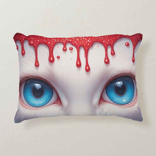 Surreal Cute Big Blue Eyes Accent Pillow (Front)