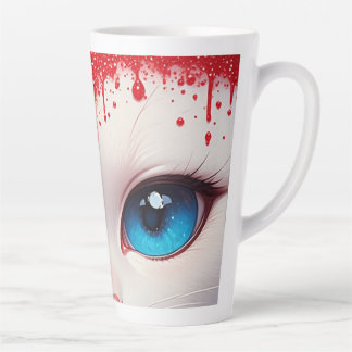 Surreal Cute Big Blue Eyes Latte Mug