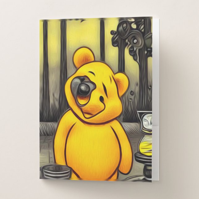 Surreal Cyborg Parody Pooh Bear Pocket Folder (Front)