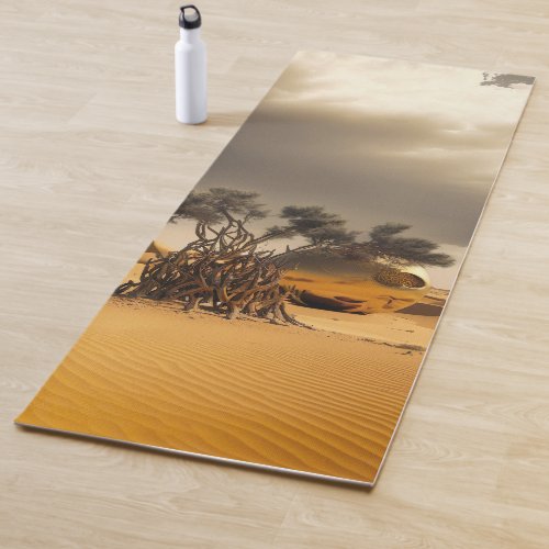 Surreal Desert Dreamscape with Gilded Reflections Yoga Mat