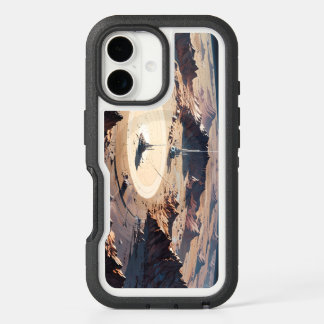 Surreal Desert Oasis with Sci-Fi Structure iPhone 16 Case
