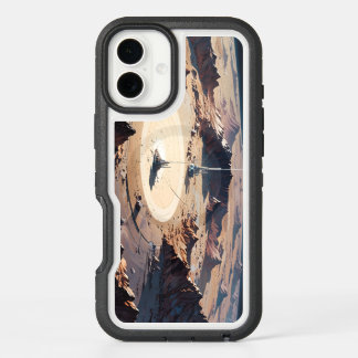 Surreal Desert Oasis with Sci-Fi Structure iPhone 16 Plus Case
