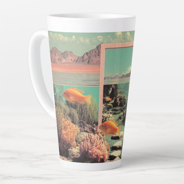 Surreal Desert Ocean with Door Latte Mug (Left Angle)