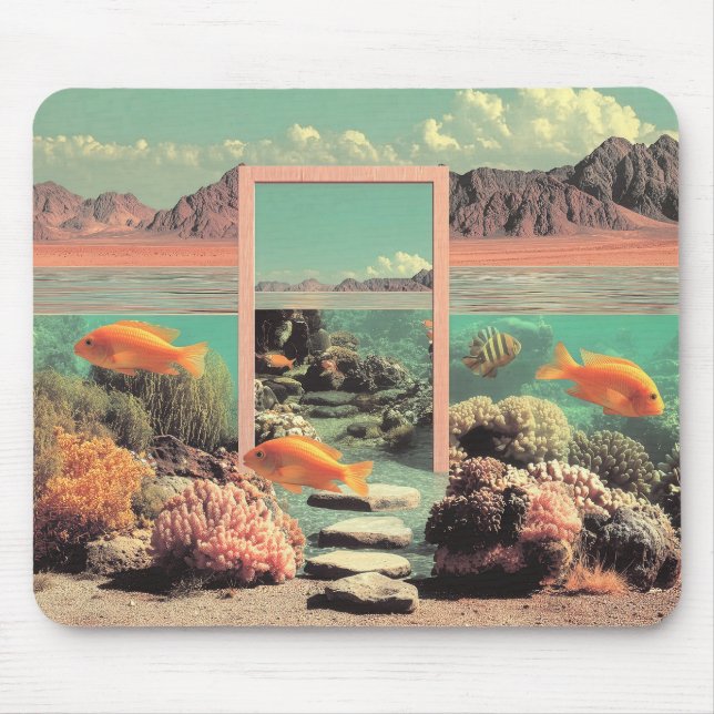 Surreal Desert Ocean with Door Mouse Pad (Front)
