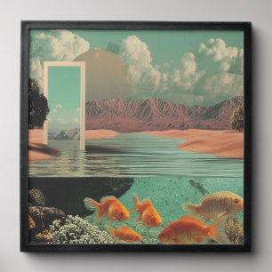 Surreal Doorway in Desert with Underwater Peel And Stick Photo Tile