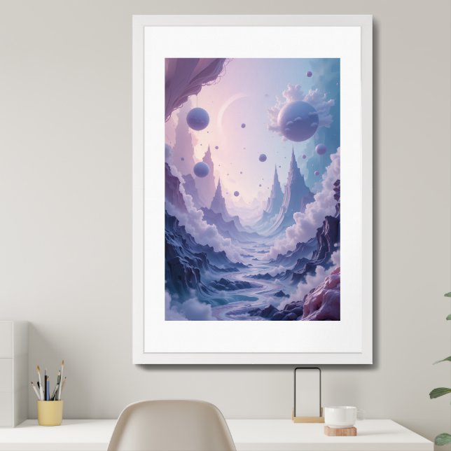 Surreal Dreamscape Poster Fantasy Cosmic Art  (Home Office)