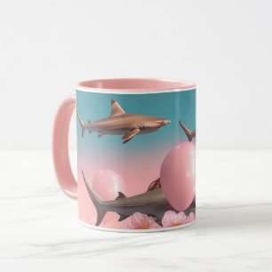 Surreal Dreamscape with Sharks and Balloons Mug