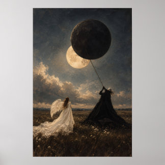 Surreal Eclipse Fantasy Art Poster