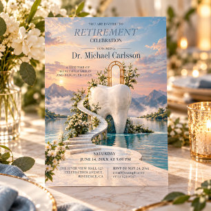 Surreal Elegant Dentist Retirement Celebration Invitation