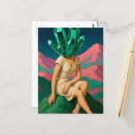 Surreal Emerald Crystals Woman Postcard