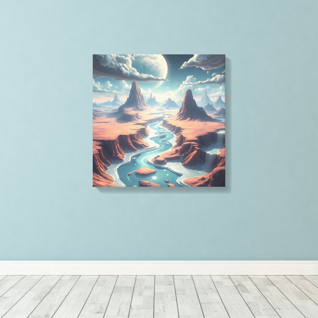 Surreal Ethereal Landscape | Magical World Canvas Print (Insitu(Wood Floor))