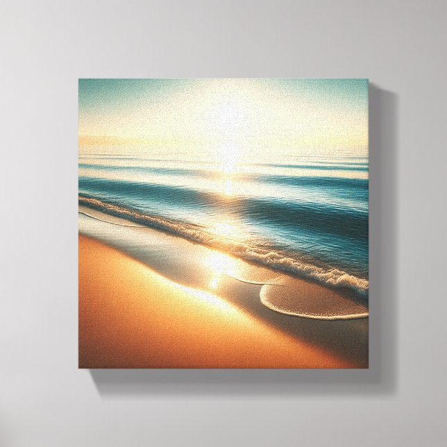 Surreal Ethereal Seafoam on Pristine Beach Canvas Print (Front)