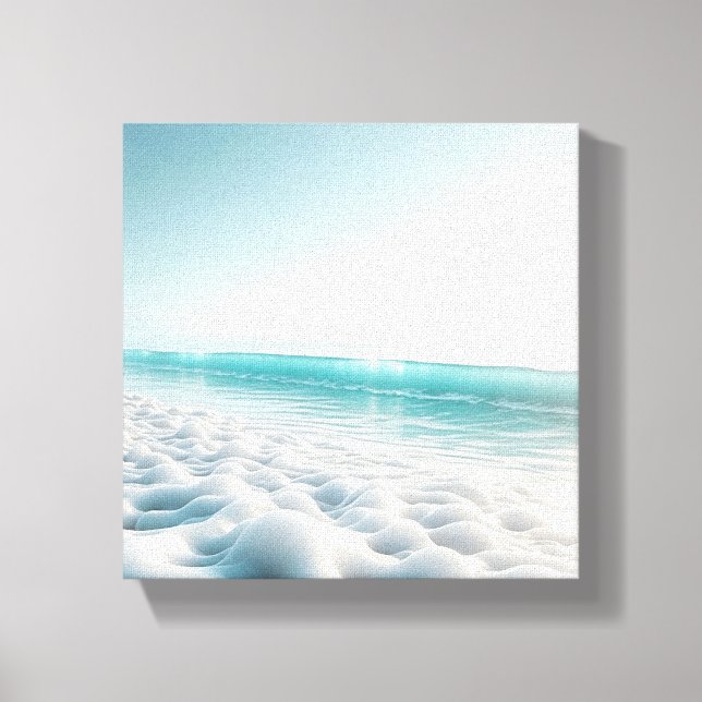 Surreal Ethereal Seafoam on Pristine Beach  Canvas Print (Front)