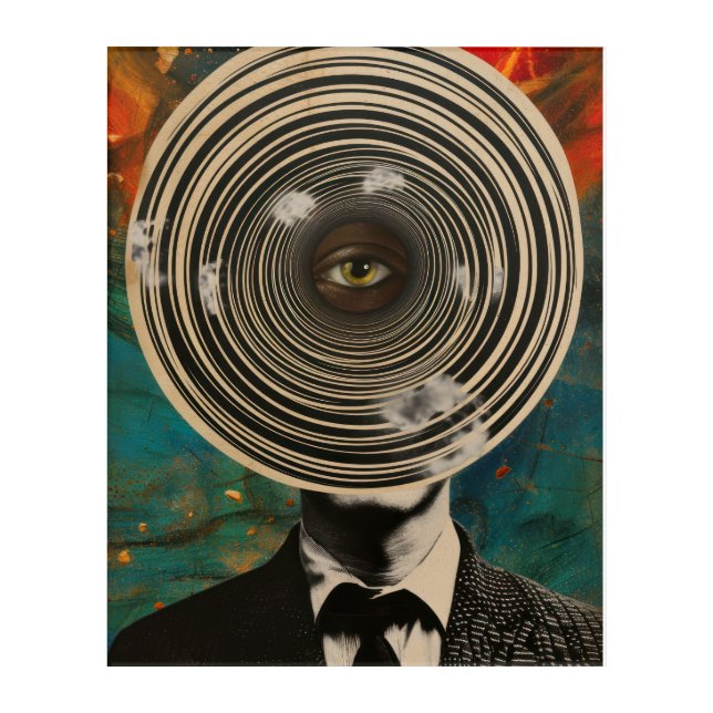 Surreal Eye Spiral Abstract Wall Art (Front)