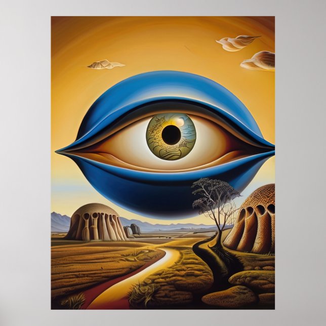 Surreal Eye with Abstract Landscape Poster (Front)