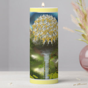 Surreal Eyes Dream of Dandelions Pillar Candle