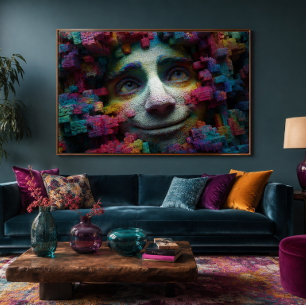 Surreal Face 36x24 Acrylic Wall Art