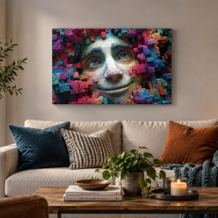 Surreal Face 36x24 Acrylic Wall Art