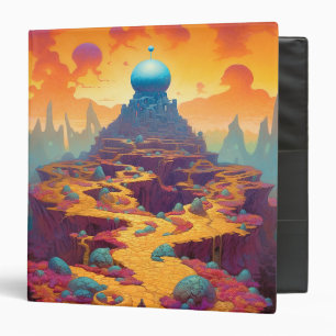 Surreal Fantasy City 3 Ring Binder
