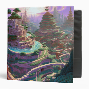 Surreal Fantasy City 3 Ring Binder