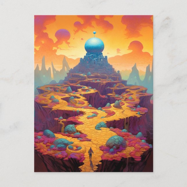 Surreal Fantasy City Postcard (Front)