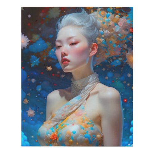 Surreal Fantasy Fantastic Asian Girl Art Ai Faux Canvas Print