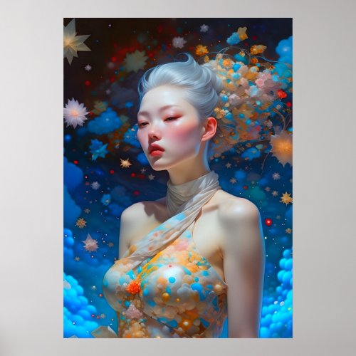 Surreal Fantasy Fantastic Asian Girl Art Ai Poster