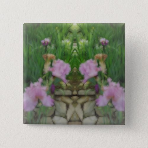 Surreal Fantasy Iris Floral Path Button