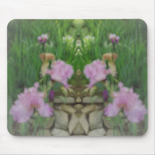 Surreal Fantasy Iris Floral Path Mouse Pad