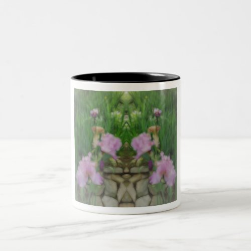 Surreal Fantasy Iris Floral Path Two_Tone Coffee Mug