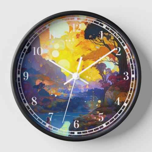 Surreal Fantasy Landscape Art Clock